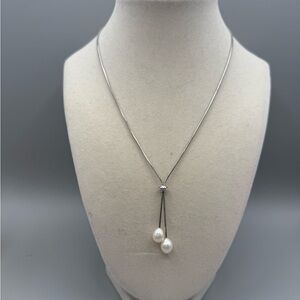 Elegant Silver Pearl Necklace
